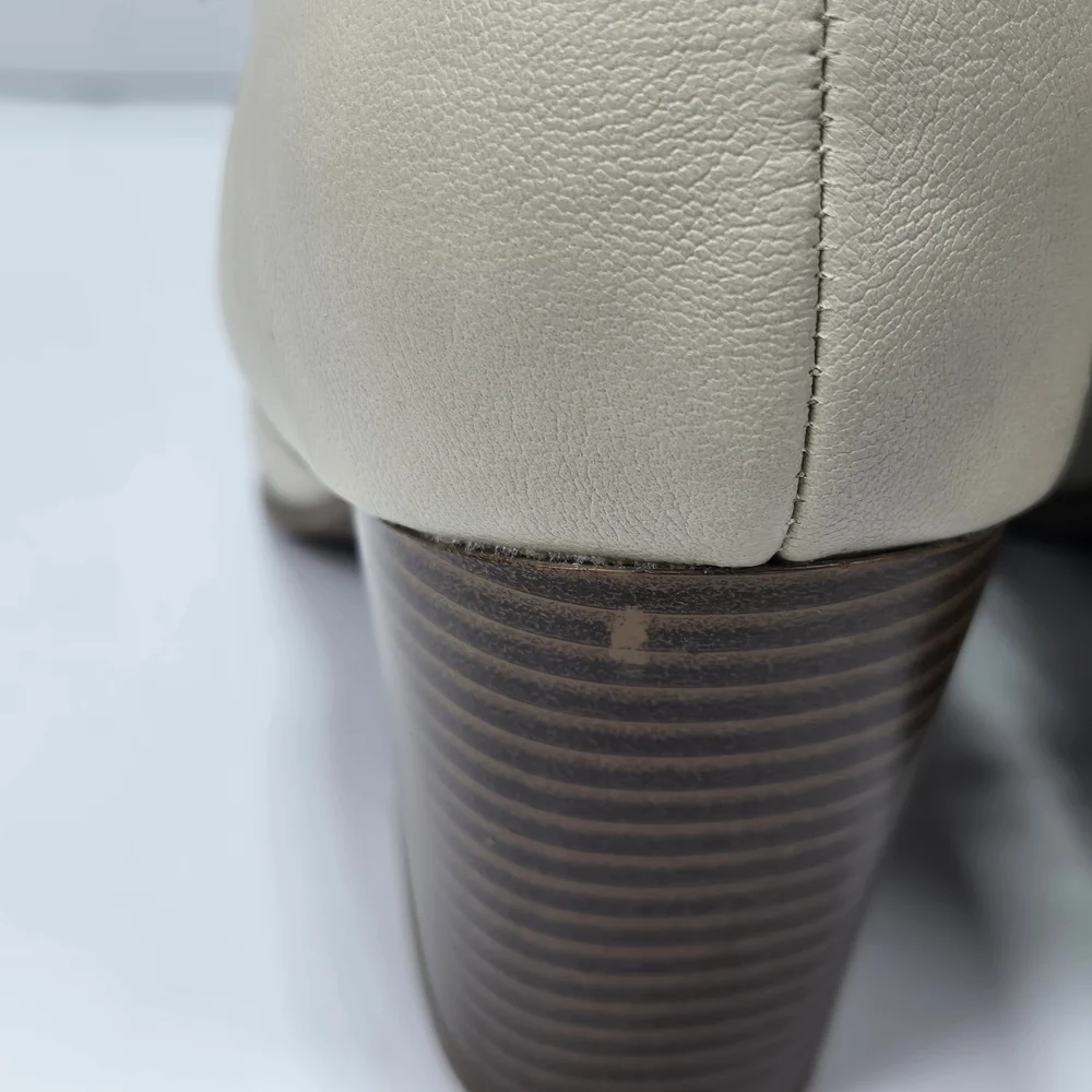 Style & Co. Masrinaa Beige Block-heel Zipper Ankle Boots Booties Women's Size 9M